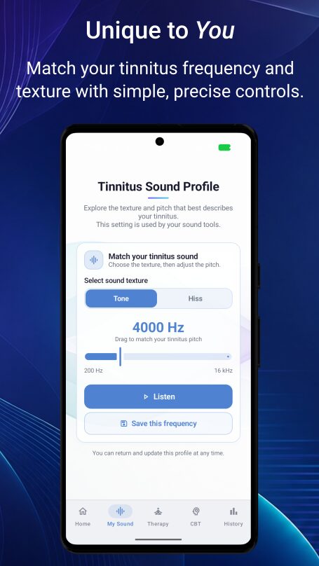 Tinnitus sound profile and frequency finder